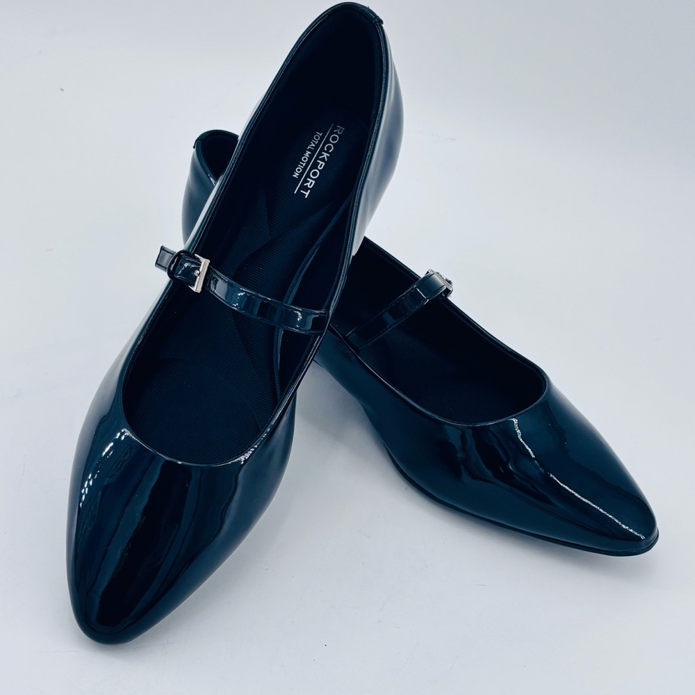 Rockport Taren Total Motion Mary Jane Flat Woman's Size 6w Faux Patent Unused